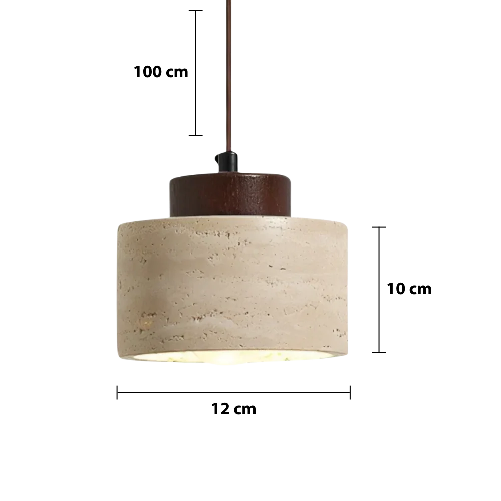 Natuurlijke hanglamp van travertijn