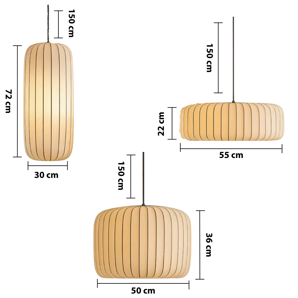 Elegante moderne zijden hanglamp