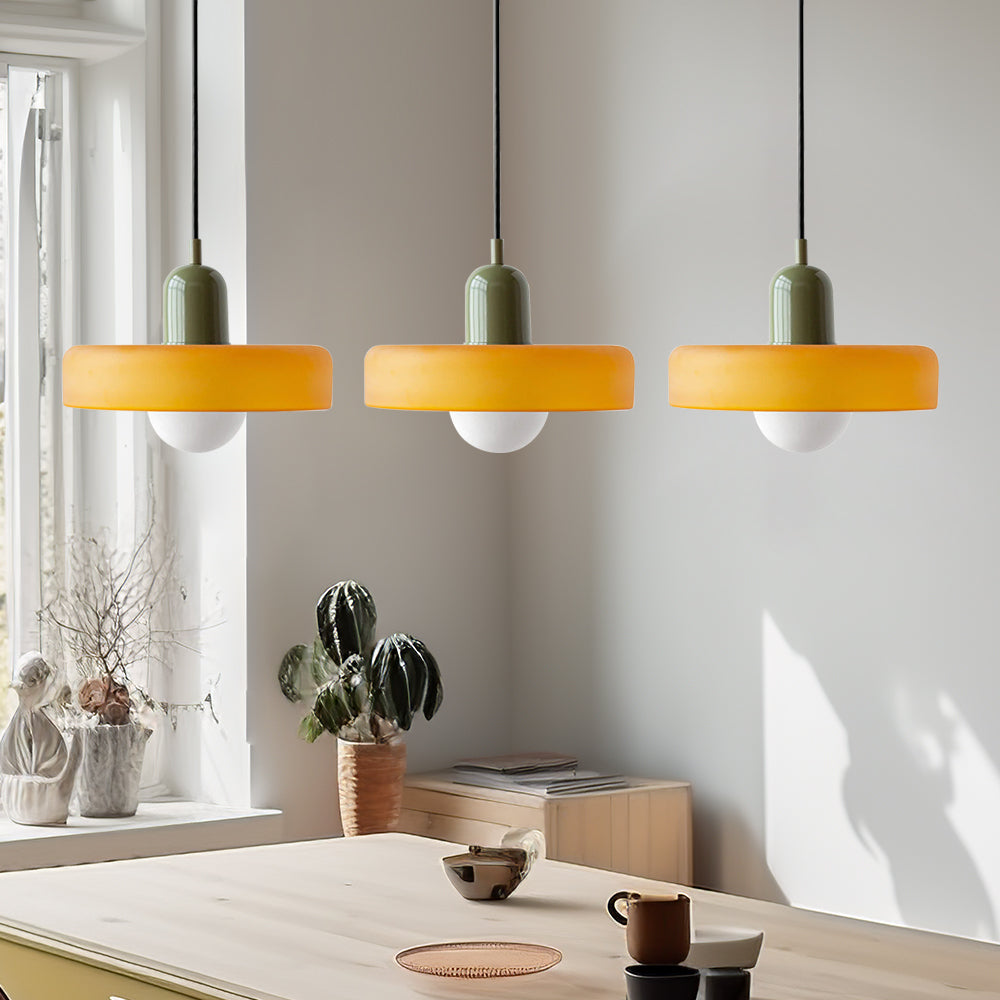 Driedubbele glazen hanglamp