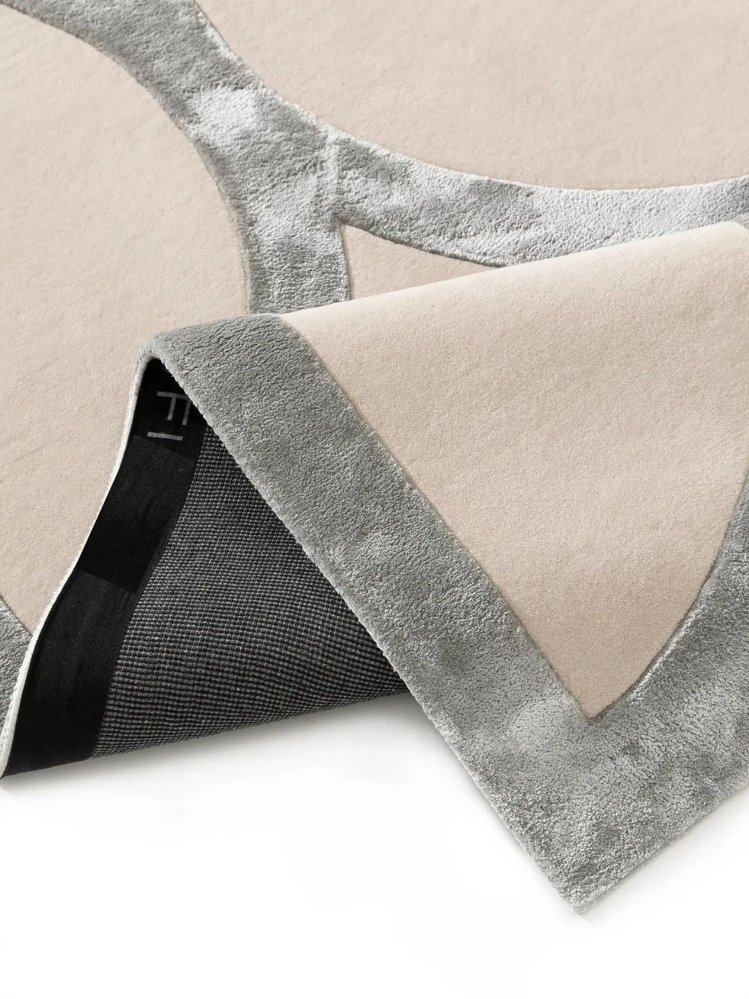 Moderne wollen vloerkleed voor woonkamer crème