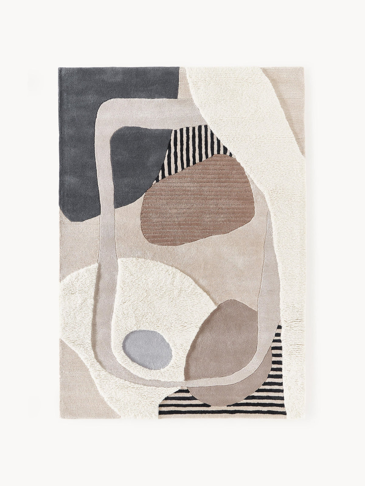 Elvara abstract vloerkleed van wol en viscose