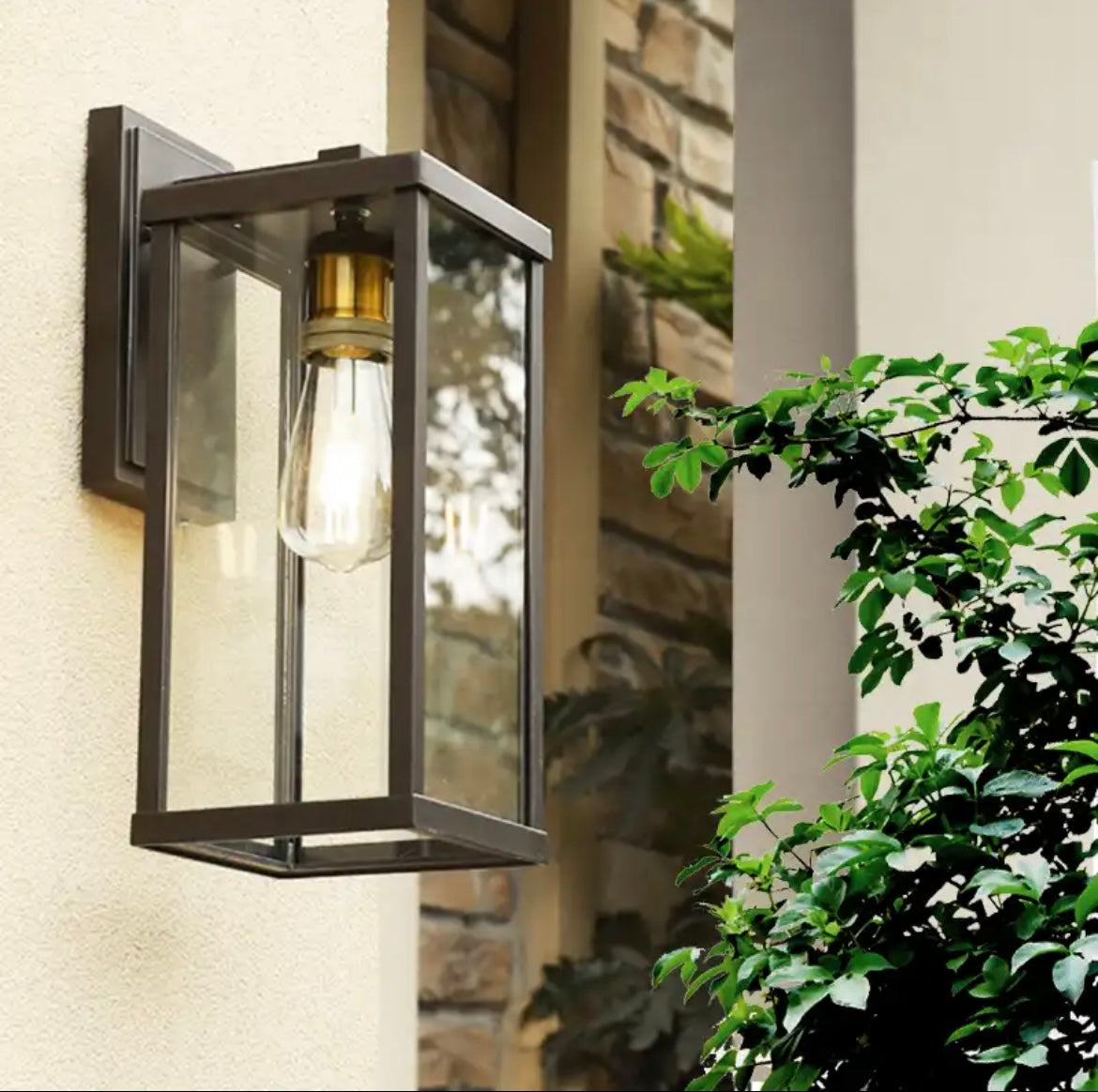 Rechthoekige buitenlantaarn wandlamp