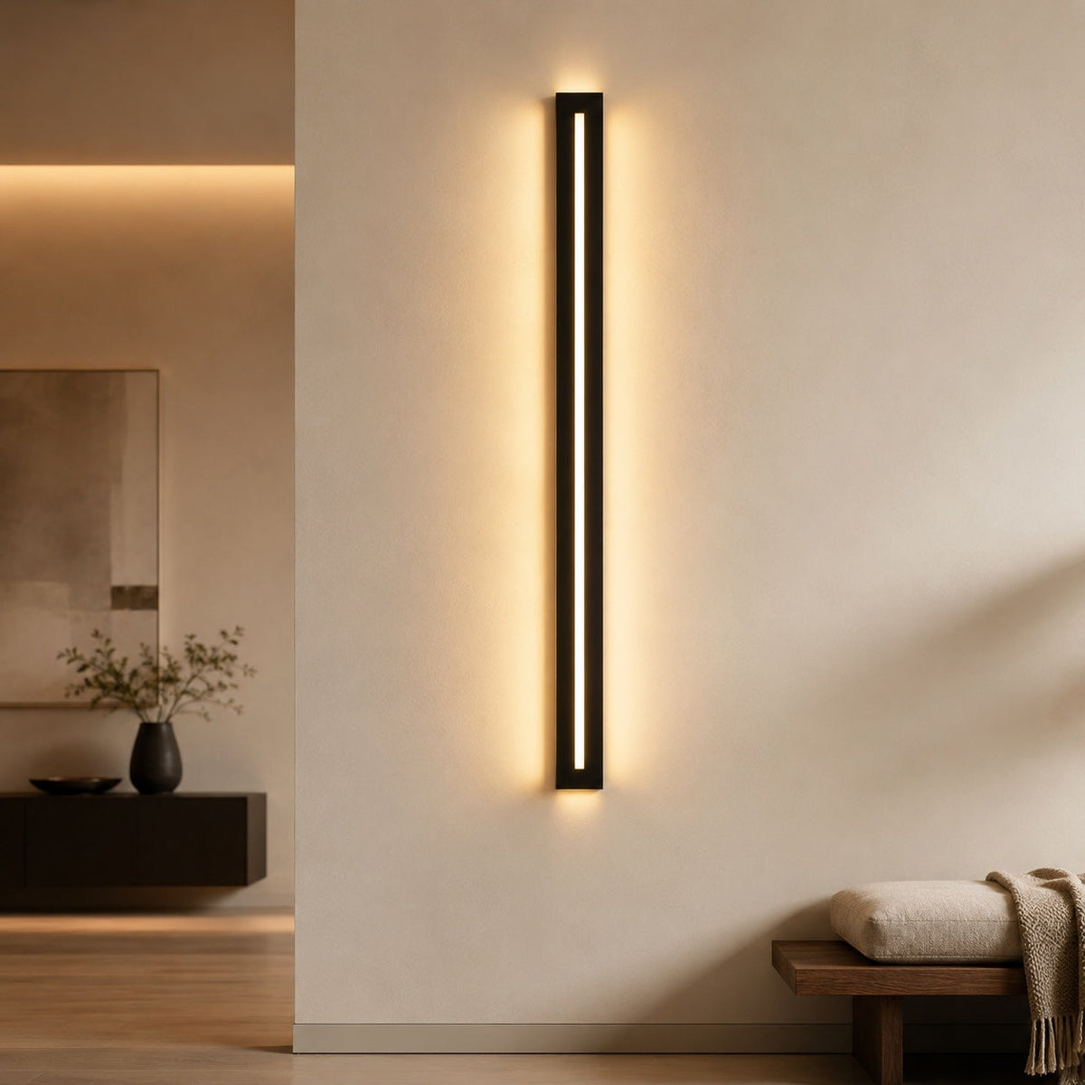 Lineaire acrylwandlamp van ijzer
