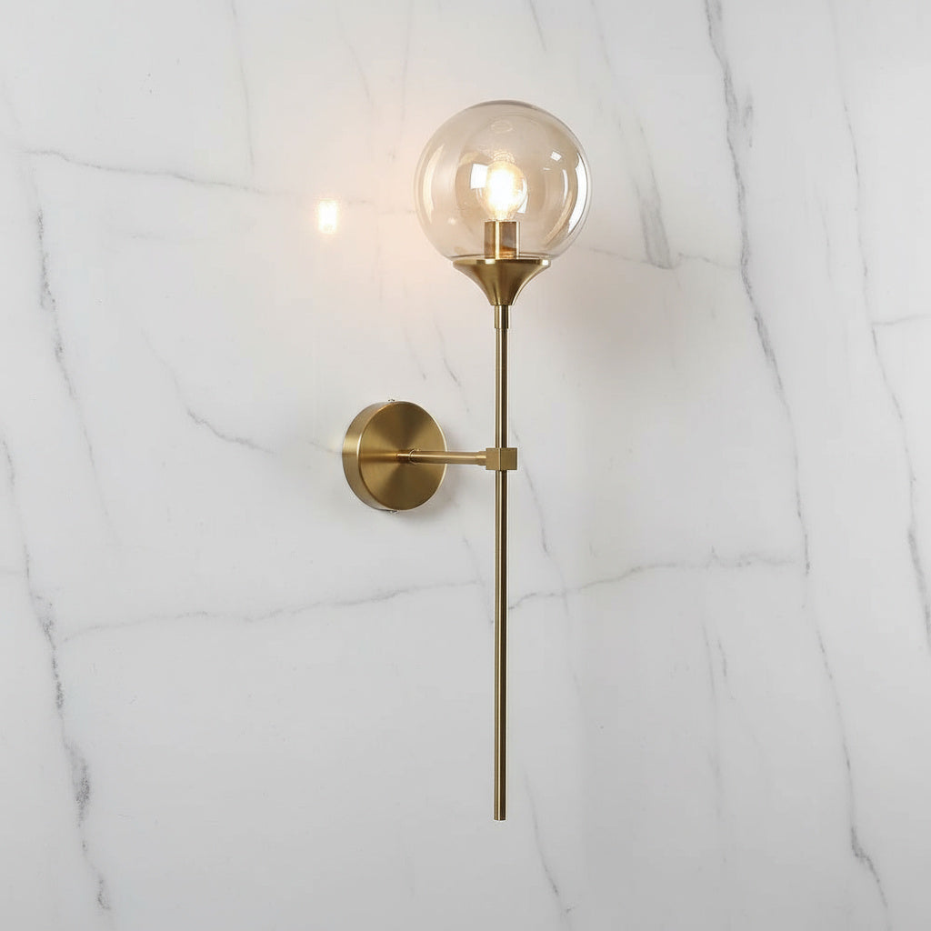 Velmira mid-century wandlamp met glazen bol