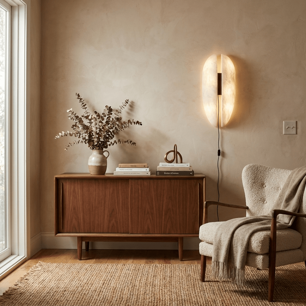 Alabaster wandlamp met stekker