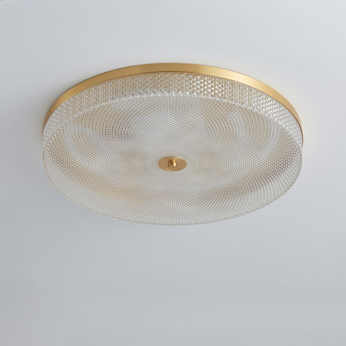 Gefacetteerde plafondlamp met acrylkap in trommelvorm