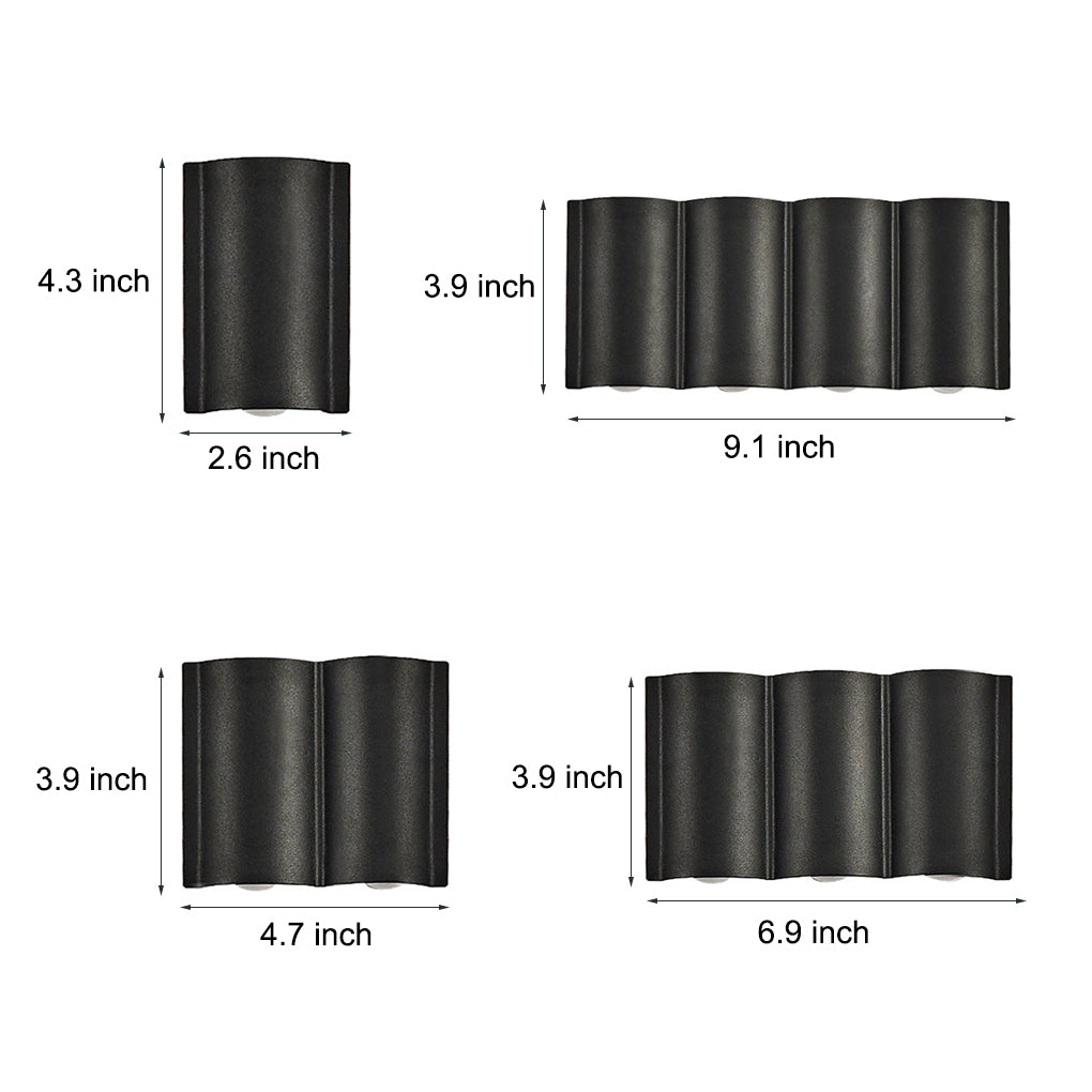 Golfvormige led-buitenwandlamp