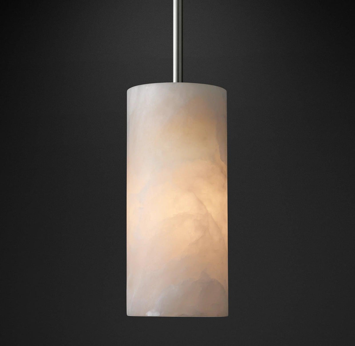 Alabasterkleurige hanglamp met zuilontwerp