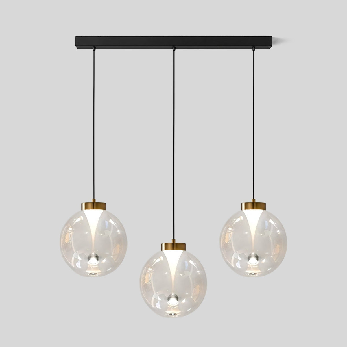 Hanglamp met bol van getint glas