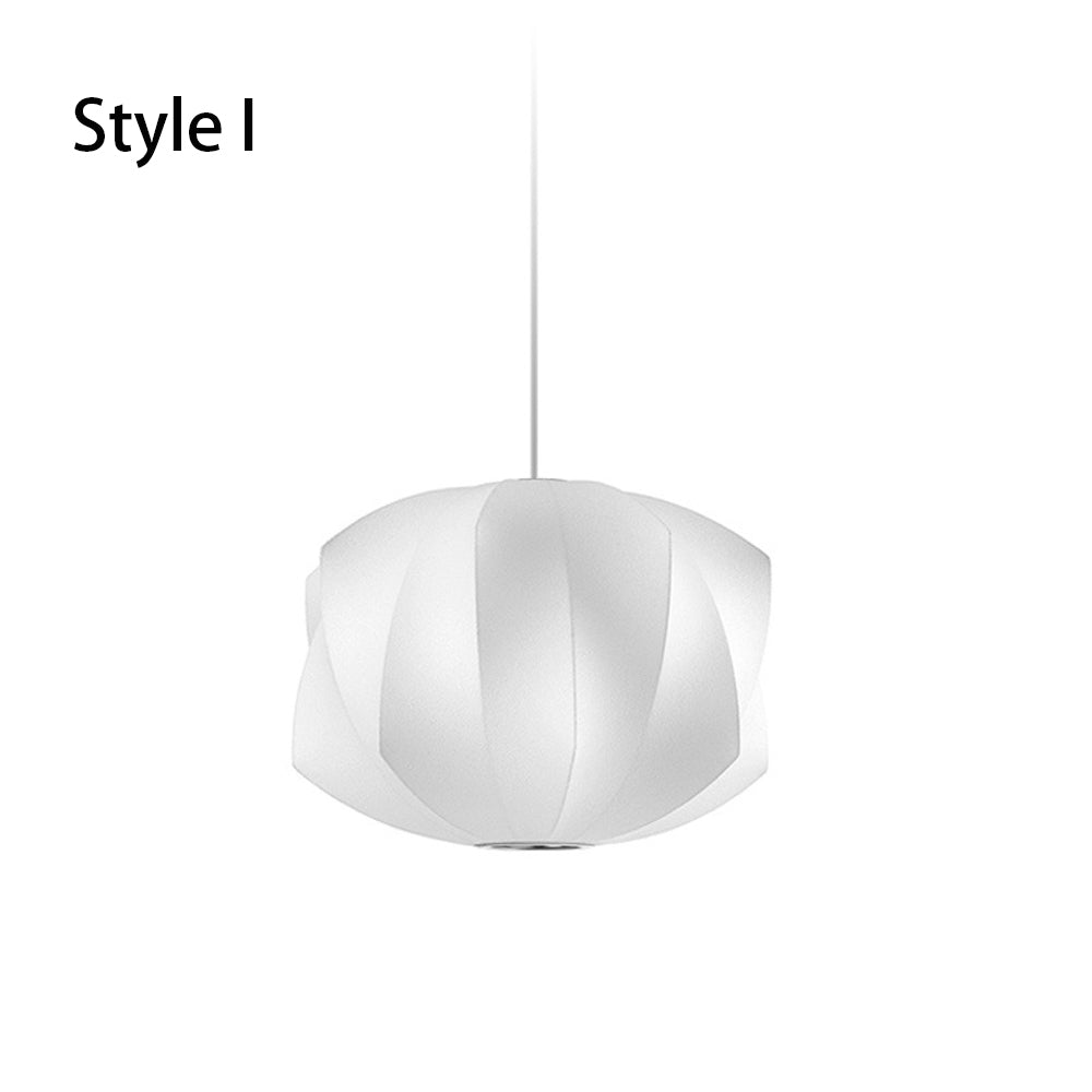 Hanglamp met geplooide zijden lampenkap