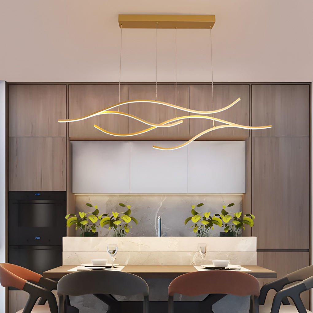 Hanglamp met vloeiende lintvorm en ledverlichting