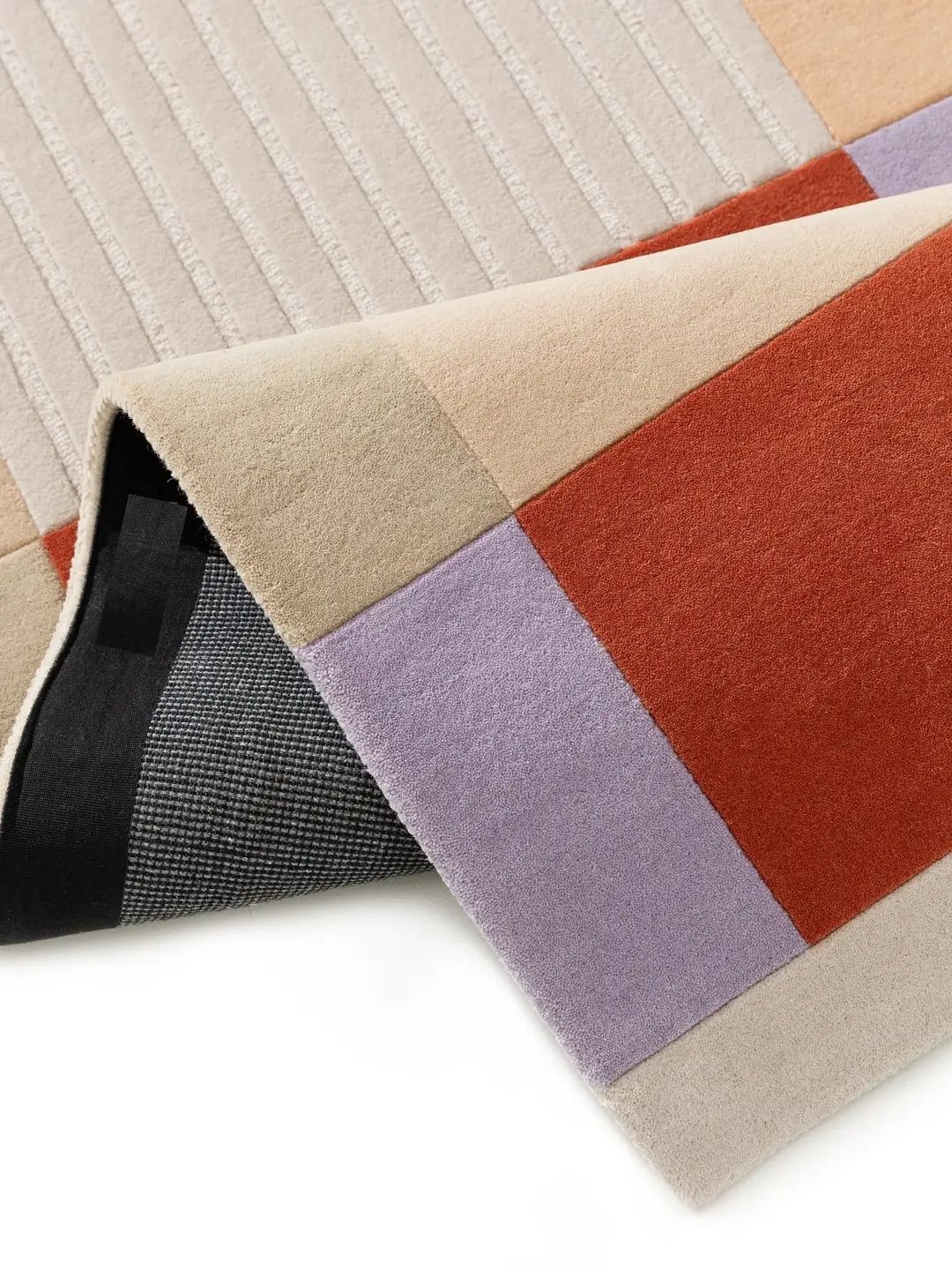 Moderne wollen vloerkleed multicolor ontwerp