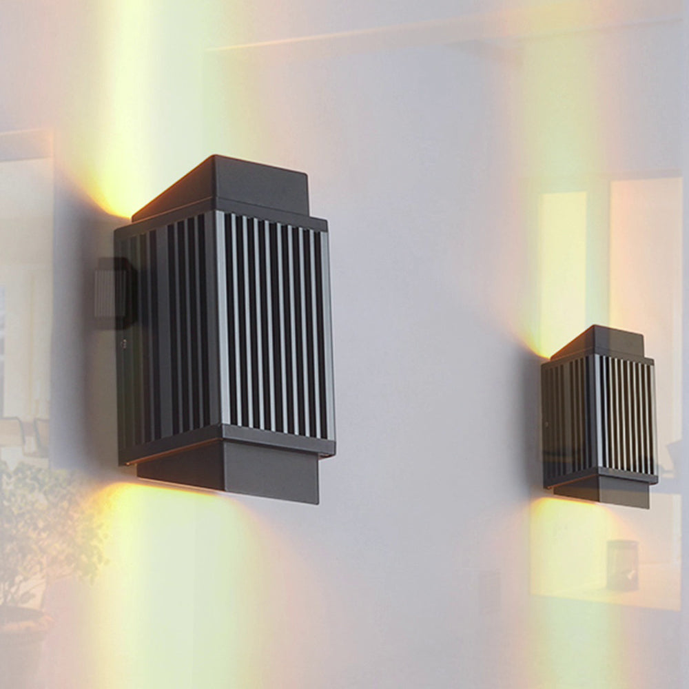 Ray moderne ronde/rechthoekige metalen buitenwandlamp, zwart
