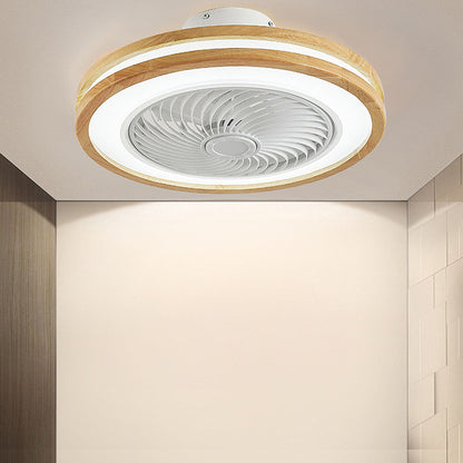 Moderne ronde houten LED plafondventilator met licht