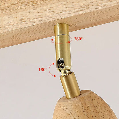 Minimalistische crèmekleurige en houten plafondspot