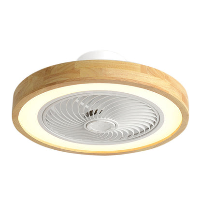 Moderne ronde houten LED plafondventilator met licht