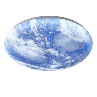 Plafondlamp in art-decostijl geïnspireerd op de maan