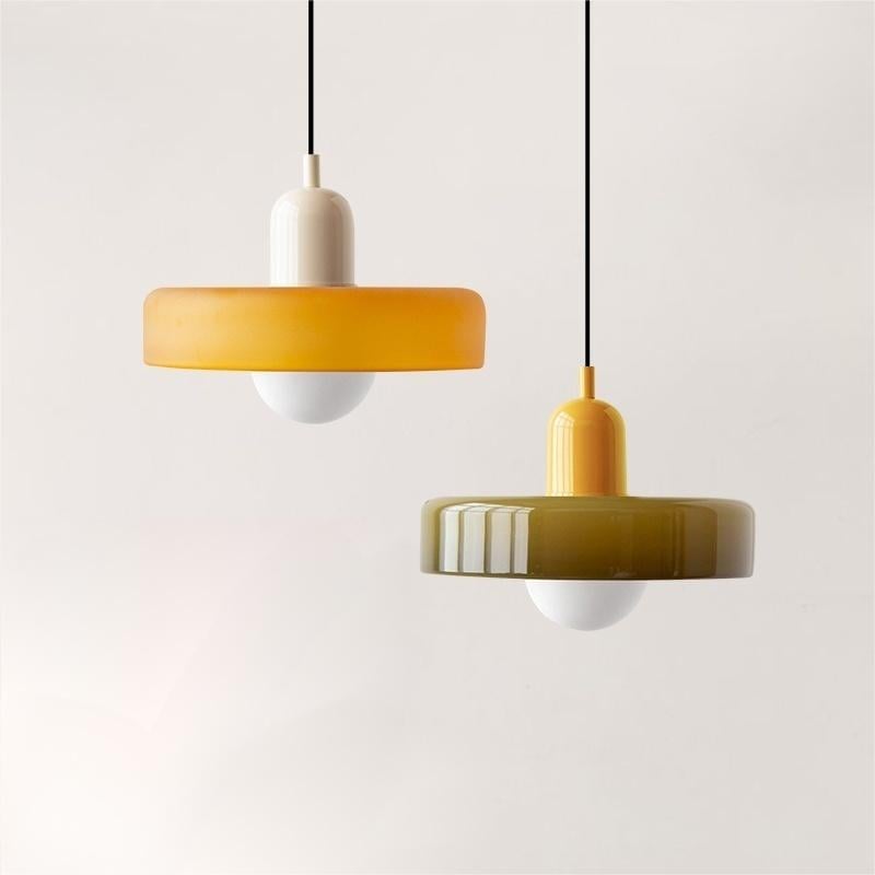Kleurrijke Bauhaus glazen hanglamp