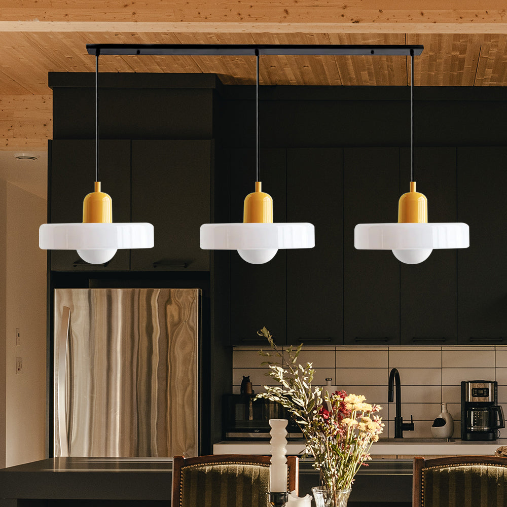 Driedubbele glazen hanglamp
