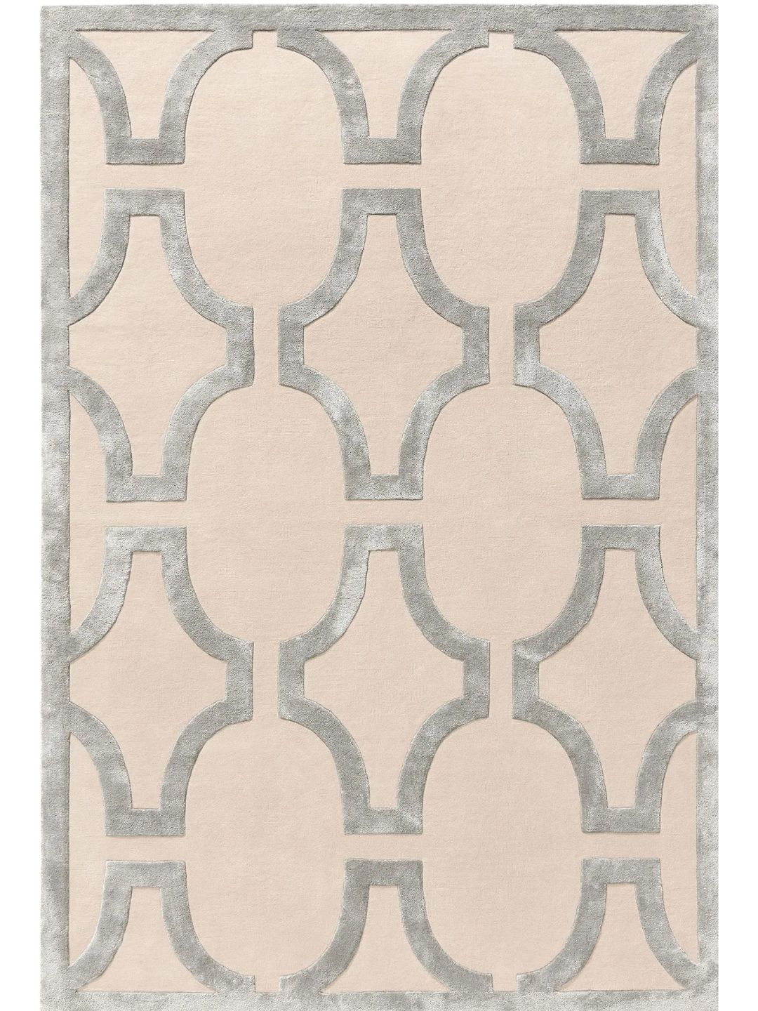 Crèmekleurig wollen vloerkleed woonkamerontwerp