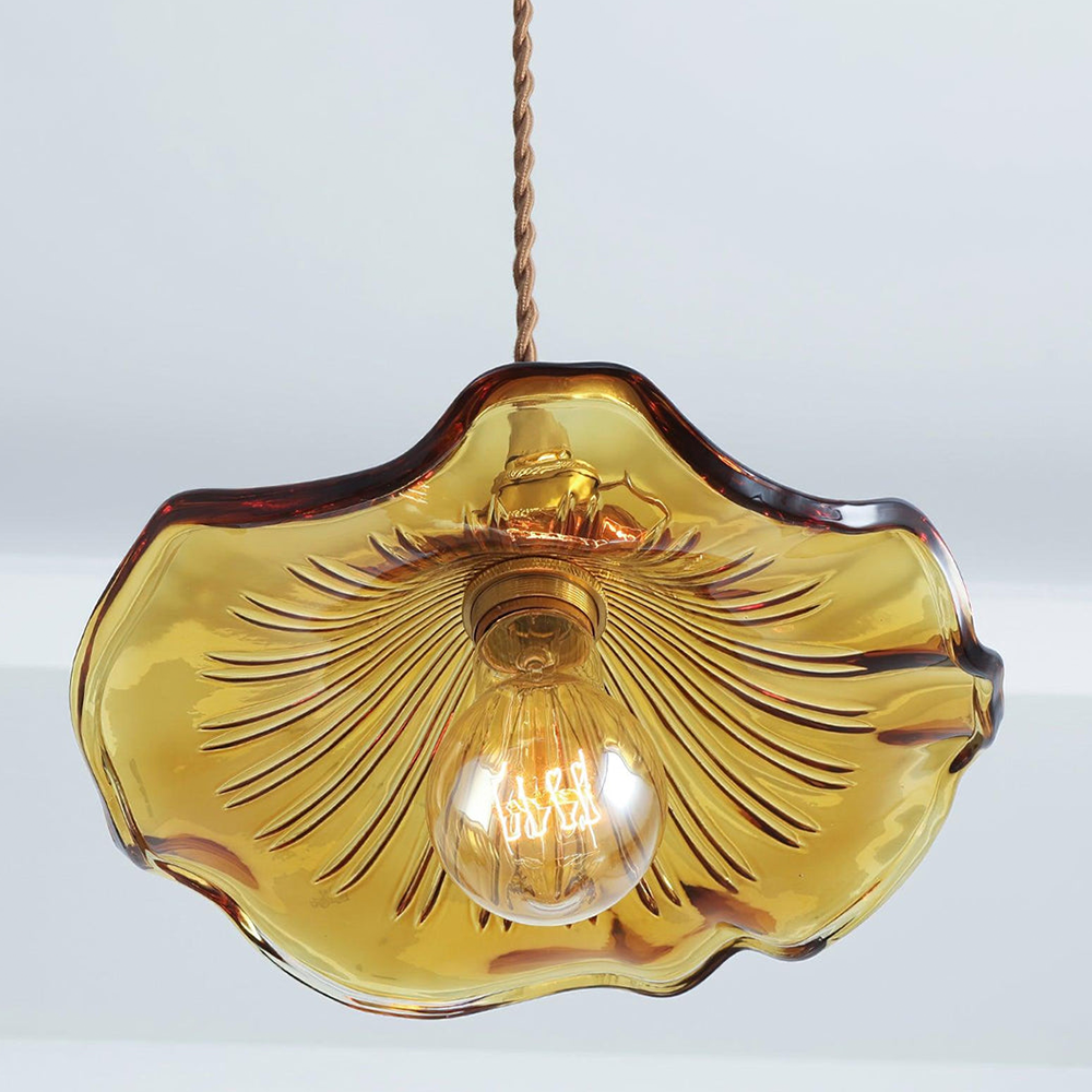 Bloemen glazen hanglamp