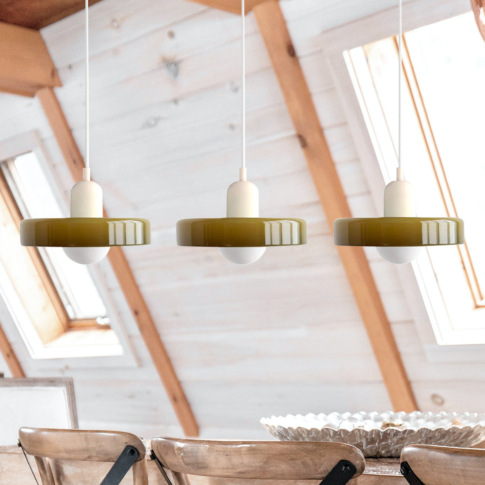 Driedubbele glazen hanglamp