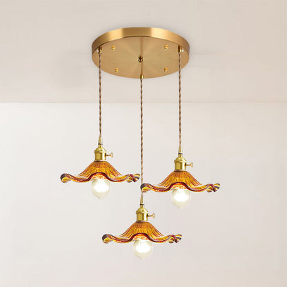Bloemen glazen hanglamp