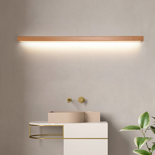 Moderne lineaire houten wandlamp