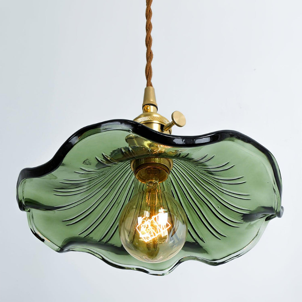 Bloemen glazen hanglamp