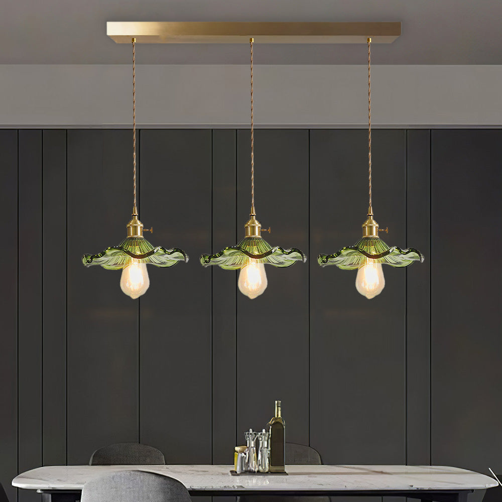 Bloemen glazen hanglamp