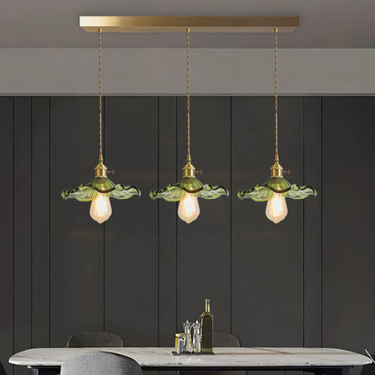 Bloemen glazen hanglamp