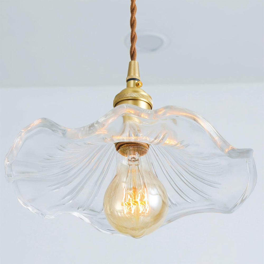 Bloemen glazen hanglamp