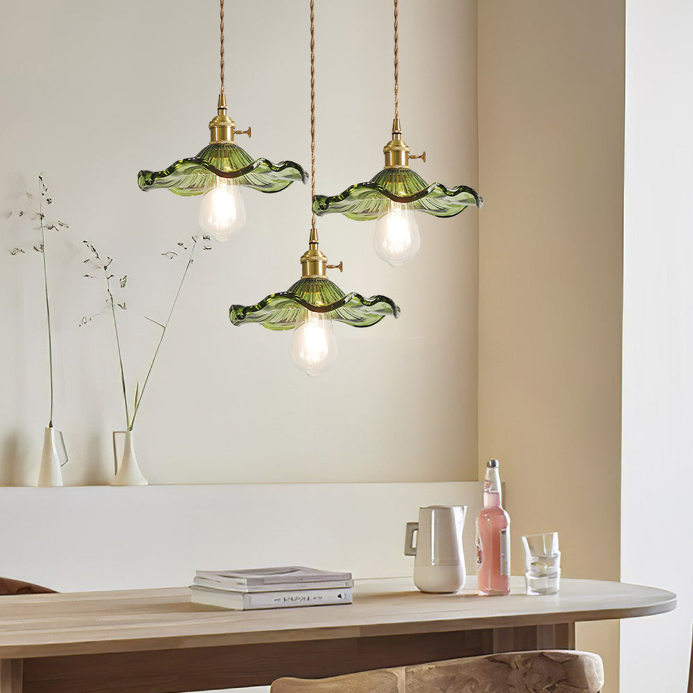 Bloemen glazen hanglamp