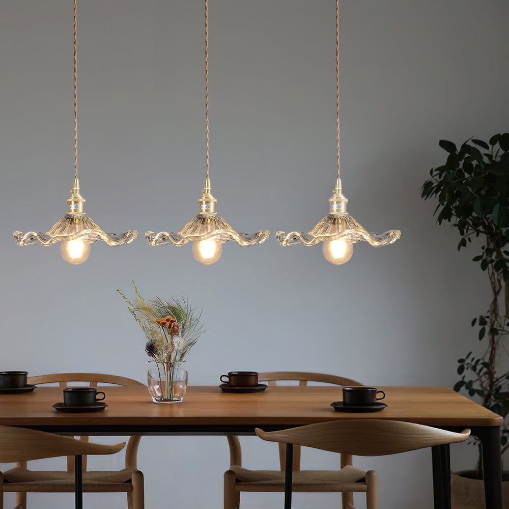 Bloemen glazen hanglamp