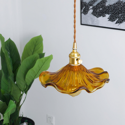 Bloemen glazen hanglamp