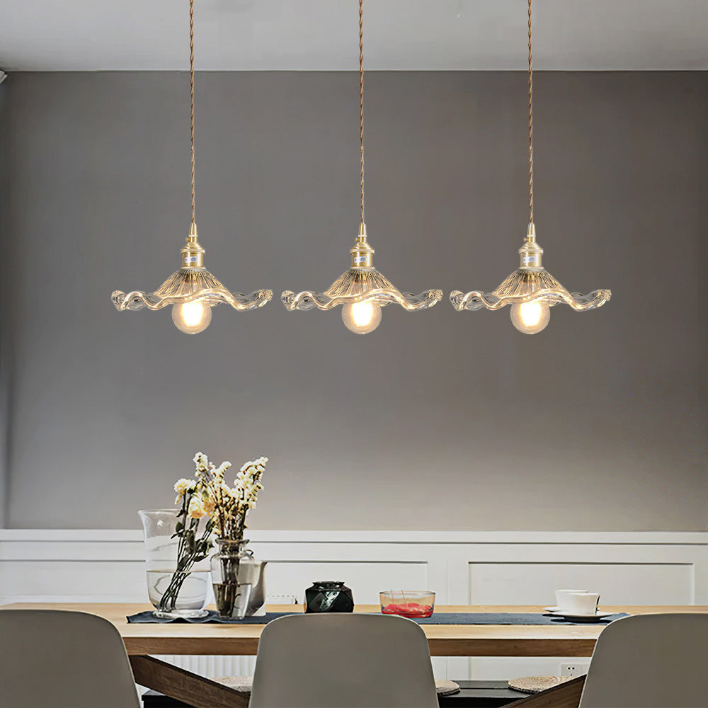 Bloemen glazen hanglamp