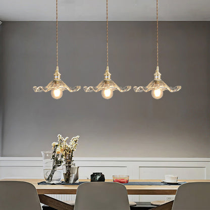 Bloemen glazen hanglamp