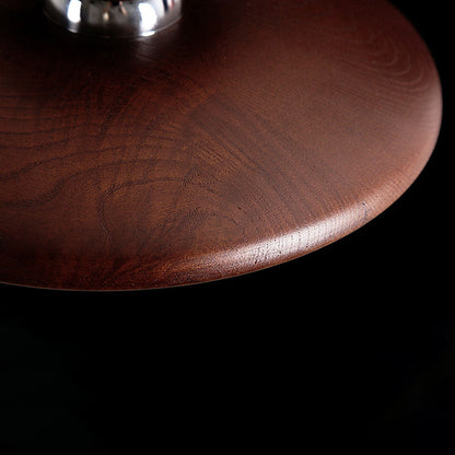 Ronde Plafondlamp met Houten Accent