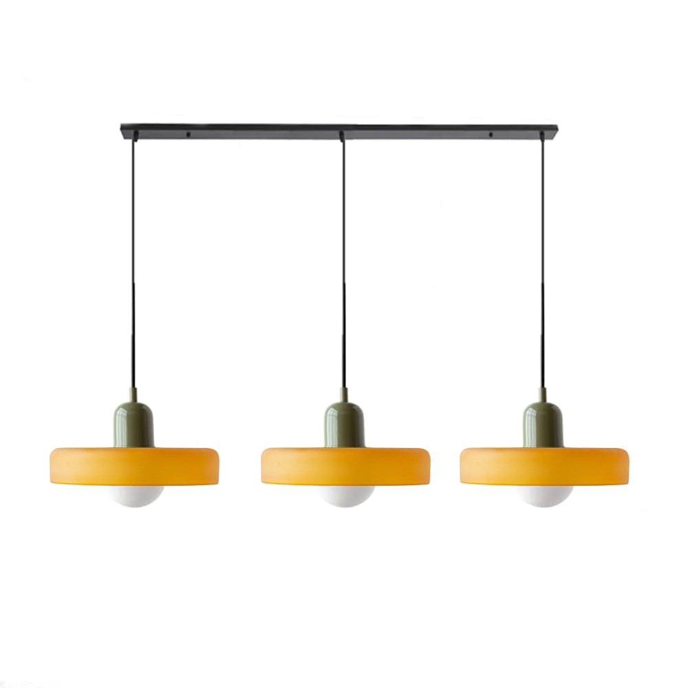 Driedubbele glazen hanglamp