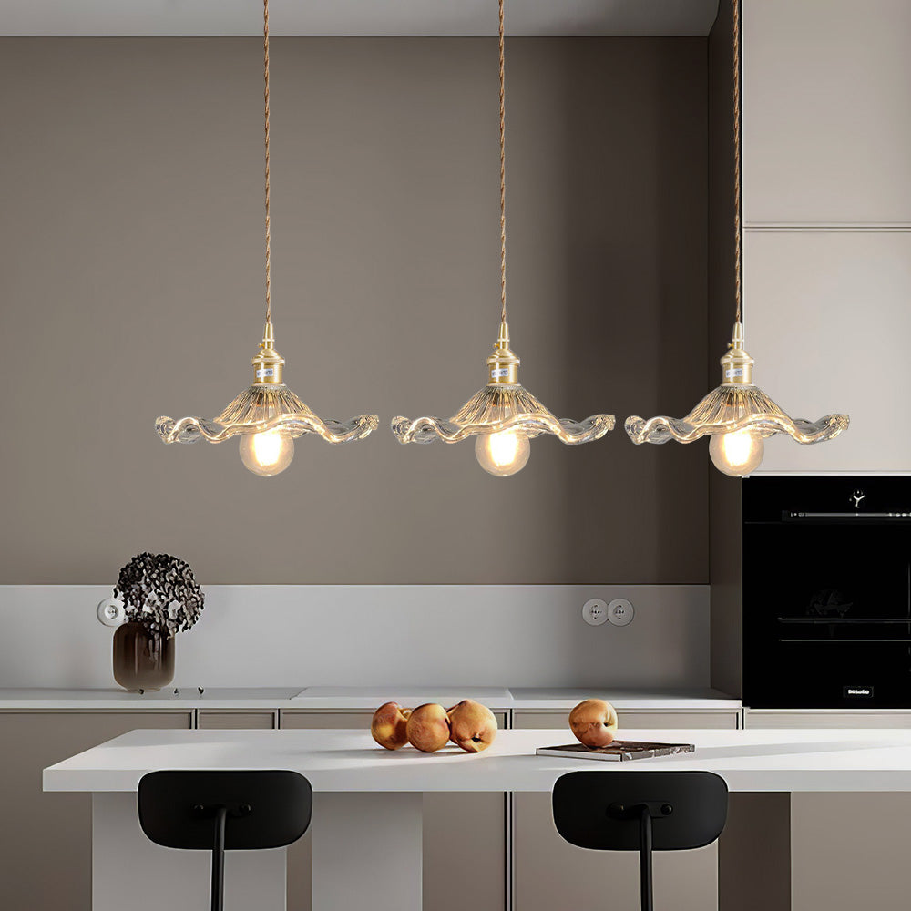 Bloemen glazen hanglamp
