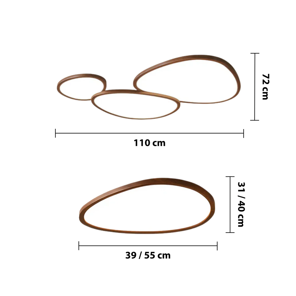 Ultradunne plafondlamp met houtlook