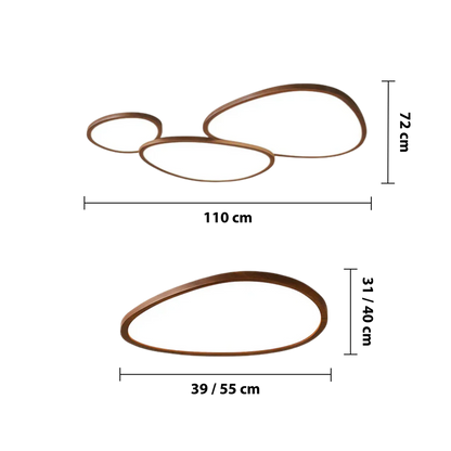 Ultradunne plafondlamp met houtlook