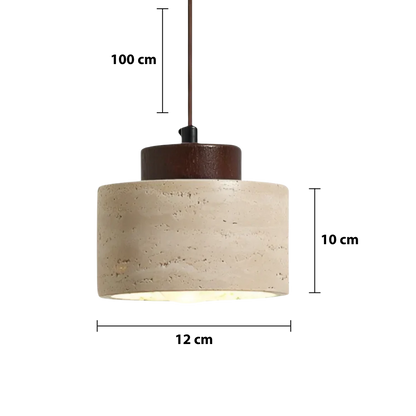 Natuurlijke hanglamp van travertijn