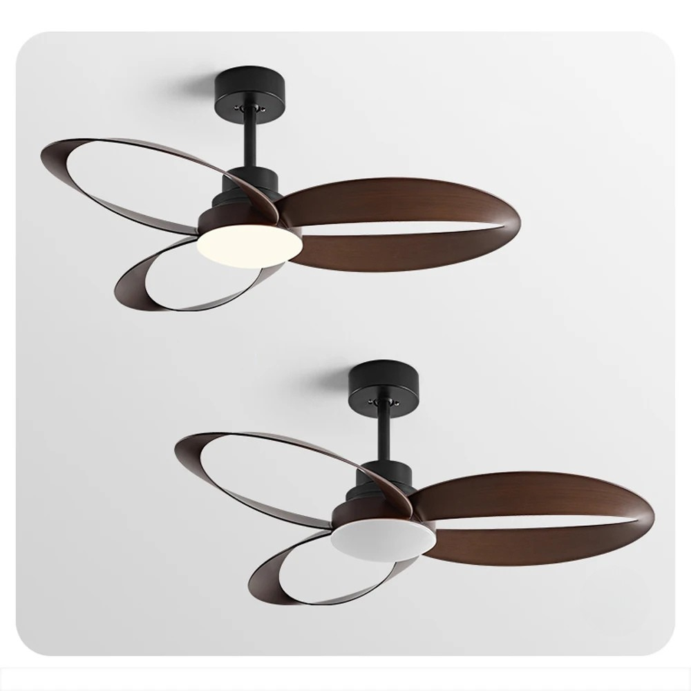 Moderne LED-plafondventilator met houten bladen