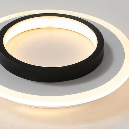Ronde metalen en acryl plafondlamp