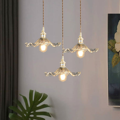 Bloemen glazen hanglamp