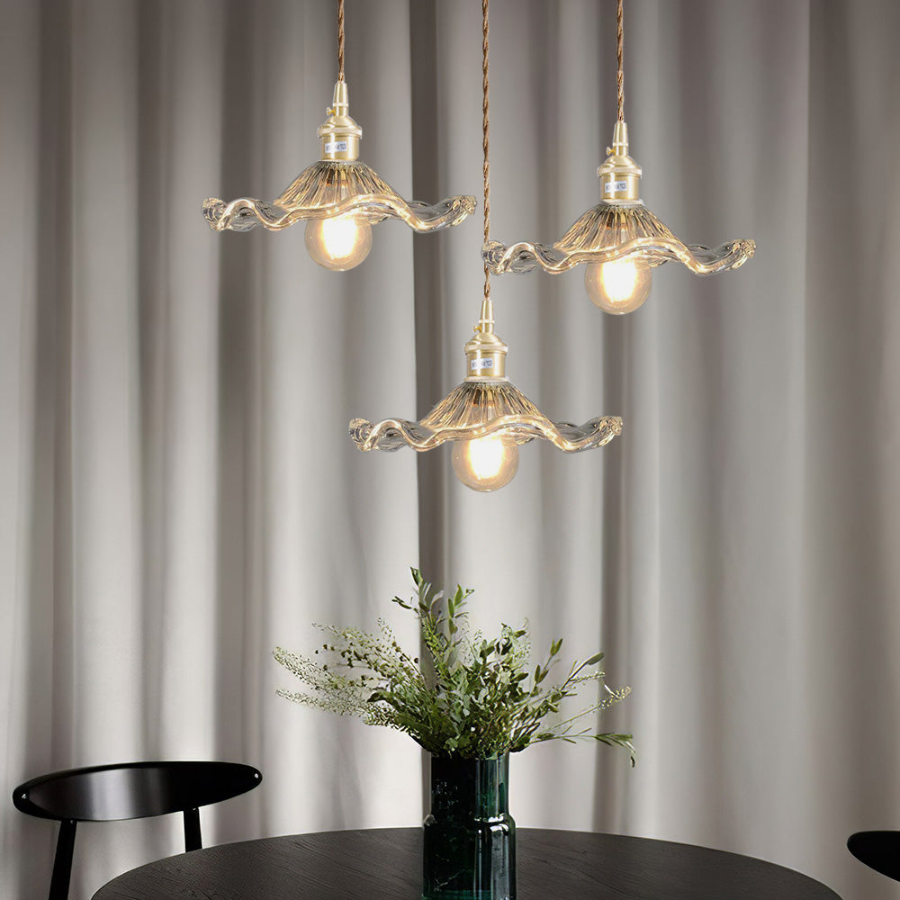Bloemen glazen hanglamp