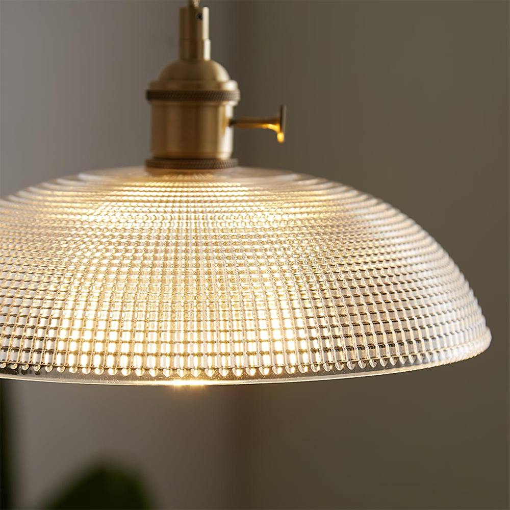 Geribbelde glazen retro hanglamp