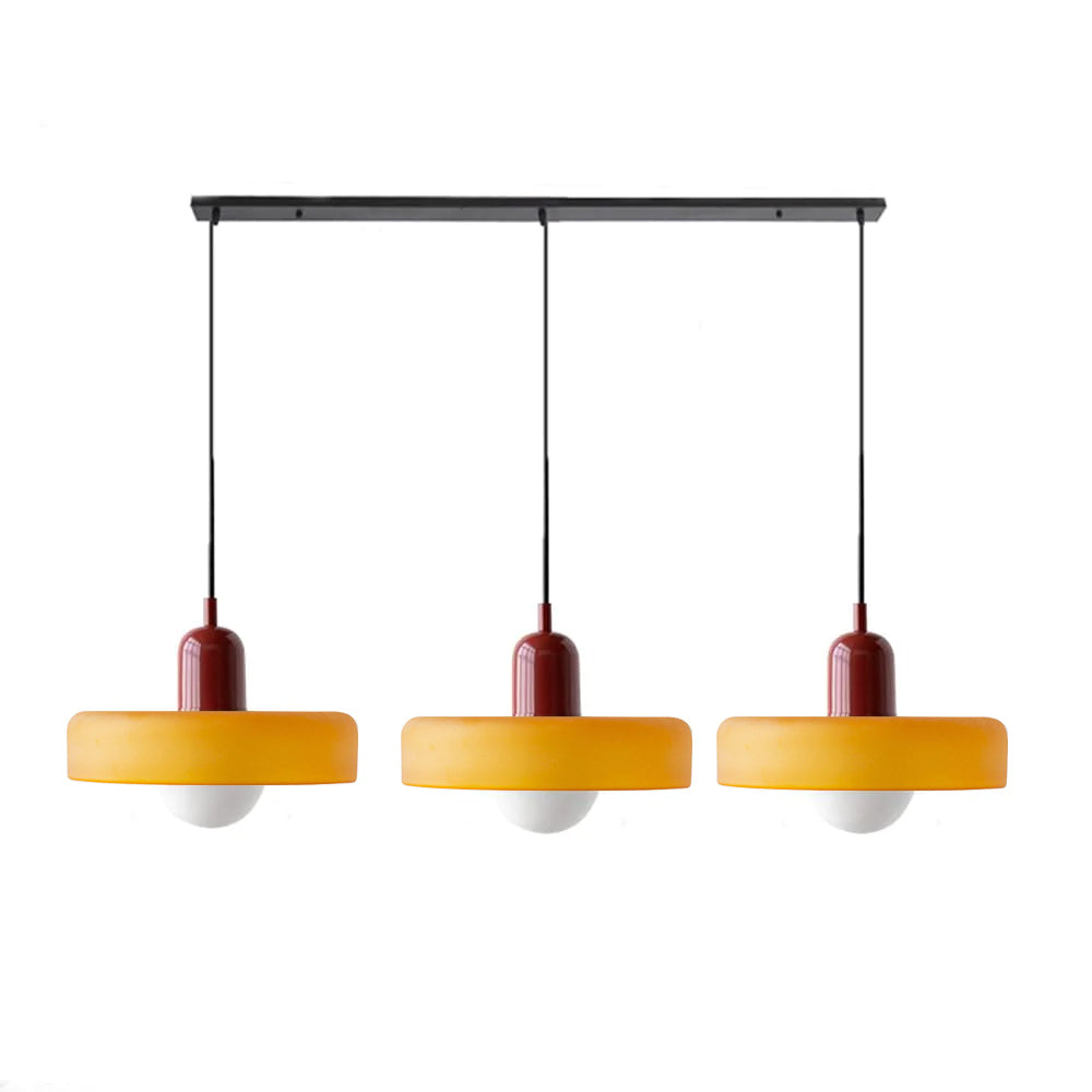 Driedubbele glazen hanglamp