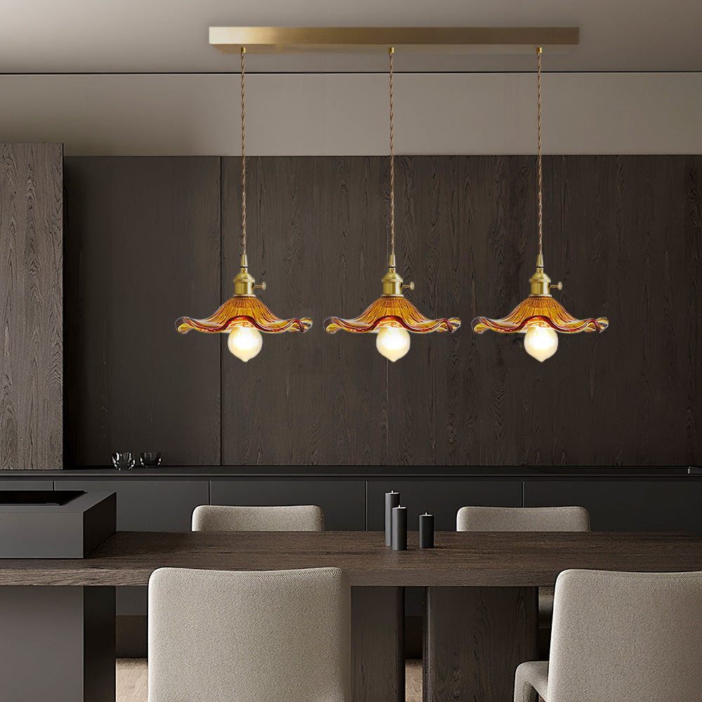 Bloemen glazen hanglamp